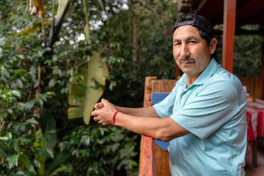 A refugio between coffee trees and ridges